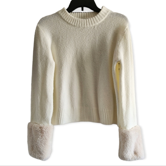Zara Faux Fur Cuff Knit Sweater - Picture 2 of 13